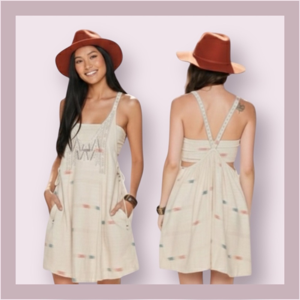 Free People Arizona “Tea Combo” Cotton Jumper Mini Dress